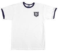 Preston 1940-60 White Retro Football T Shirt Embroidered Logo (M)