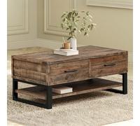 Preston Coffee Table - 2 Drawer - Industrial - Rustic