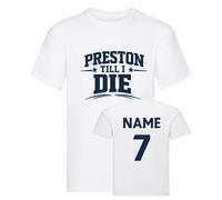 Preston Football Tee North Childrens Team End Shirt White PNE Customisable