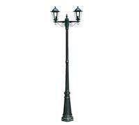 Preston Garden Light Post 2-arms 215cm Dark Green Outdoor Standing Lamp vidaXL