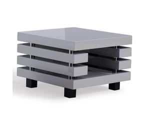 preston high gloss square lamp table in light grey