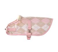 Preston II - The Polar Fleece Coat, Recycled Polar Fleece Warm Dog Jacket for Cold Weather, Small, Medium, Large Dogs , Pink Argyle, X-Large (55-80 lbs)