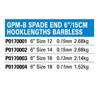 Preston Innovations Barbless Rig GPM-B Tied 15 cm (6") Hook Black Size 18