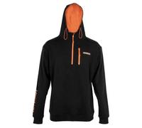 Preston Innovations Sonubaits Hoodie Black Large, Match Fishing Hoodie, Phone Pocket, 1/4 Length Zip, Soft, Durable Fabric, Orange Details, Large Rear Sonubaits Logo, Code S0880043.
