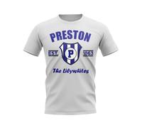 Preston Junior Established Football T-Shirt in White | Size: 9-11 Years Preston White 9-11 Years