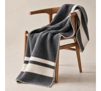 Preston Lane Highrise Soft Cotton Throw Blanket, 50 x 70 in - Slate | Soft Fluffy Blanket for Bed, Couch and Living Room, Home Decor Essentials, Made in Portugal, Boho Home Decor