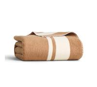 Preston Lane Highrise Throw Blanket - 50" x 70", Premium Cotton-Blend, Soft and Fluffy Throw for Couch, Bed, or Living Room, Cozy and Warm, Made in Portugal, Camel
