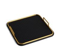 Preston Lane Mayfair Decorative Coffee Table Tray, Faux Leather - Ink