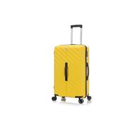 Preston Morgan Medium Suitcase Polypropylene Ultra Lightweight Durable Hard Shell Trunk Luggage on 4 Dual Spinner Wheels and Built-in TSA Lock (Yellow, 83L)