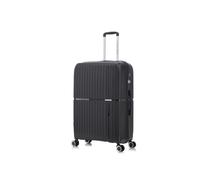 Preston Morgan Medium Suitcase Unbreakable Hard Shell on 4 Dual Spinner Wheels Super Lightweight Hold Check in with Built-in TSA Lock | Black