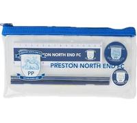 Preston North End FC Official Stationery Set, 6 Piece, with Pencil Case, Ruler, Pencils and Erasers