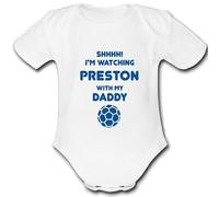 PRESTON present from DADDY for a gift Football Unique Baby Vest Grow Babygrow Cute PERSONALISED Custom Boys Girls Unisex END NORTH