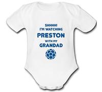 PRESTON present from GRANDAD for a gift Football Unique Baby Vest Grow Babygrow Cute PERSONALISED Custom Boys Girls Unisex END NORTH