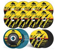 PRETEC Grinding & Cutting Wheels 4 1/2 inch Set,Angle Grinder Wheel Set,Cut Off Wheels 8 PCS,Grinding Wheel,4.5” Flap Discs for Angle Grinder for Cutting Grinding 8+1+1 PC