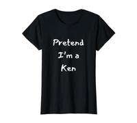 Pretend a Ken Funny Halloween Costume Idea Value Graphic T-Shirt, Women, Black, L