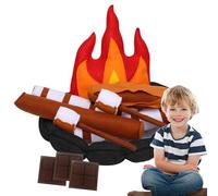 Pretend Campfire Set - 15-Piece Play Camping Toy, Pretend Campfire Dramatic Kids Set, Encourages Imaginative Play with Safe Design, Toy Kit for Boys, Girls, Preschoolers, and Doll Camping Adventures