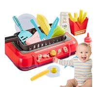 Pretend Cooking Toy, Kitchen Game Toy For Kids | Color Changing Play Gourmet Cooking Box Frey For 3 Year Old Kids, Dress Up Like Chefs And Learn To Operate Various Electrodom