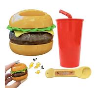 Pretend Food | Sensory Interactive Kitchen Accessories | Burger Shape Role Feeding Fidgets Toys | for Children Kindergarten Preschool Classroom Home Nursery Travel Playroom Indoor Table Birthday