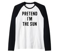 Pretend I’m The Sun Funny Easy Lazy Halloween Costume Raglan Baseball Tee
