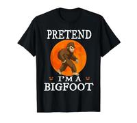 Pretend I'm A Bigfoot Funny Cartoon Halloween Costume Value Graphic T-Shirt, Men, Black, S