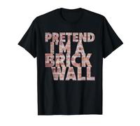 Pretend I'm A Brick Wall Fun Costume for Halloween Value Graphic T-Shirt, Men, Black, S