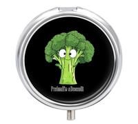 Pretend I'm A Broccoli Pill Box 3 Compartment Small Portable Medicine Case Pill Organizer for Pocket Purse