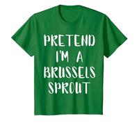 Pretend I'm A Brussels Sprout Lazy Easy Outfit Halloween T-Shirt, Youth, Kelly Green, Large