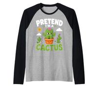 Pretend I'm A Cactus Cute Succulent Plant Lazy Costume Raglan Baseball Tee