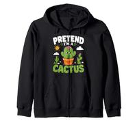Pretend I'm A Cactus Cute Succulent Plant Lazy Costume Zip Hoodie
