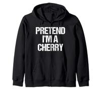 Pretend I'm a Cherry Funny Lazy Halloween Kos Zip Hoodie