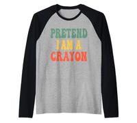 Pretend I'm A Crayon Funny Crayola Crayon Halloween Costume Raglan Baseball Tee