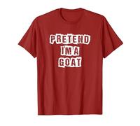 Pretend I'm A Goat Lazy Funny Halloween Costume T-Shirt, Men, Cranberry Red, 3X-Large
