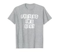Pretend I'm A Goat Lazy Funny Halloween Costume T-Shirt, Men, Heather Grey, 5X-Large