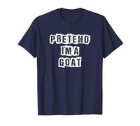 Pretend I'm A Goat Lazy Funny Halloween Costume T-Shirt, Men, Navy Blue, XX-Large