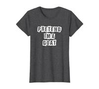 Pretend I'm A Goat Lazy Funny Halloween Costume T-Shirt, Women, Dark Heather Grey, 3X-Large