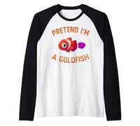 Pretend I'm a Goldfish Shirt Funny Lazy Halloween Costume Raglan Baseball Tee