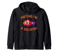 Pretend I'm a Goldfish Shirt Funny Lazy Halloween Costume Zip Hoodie