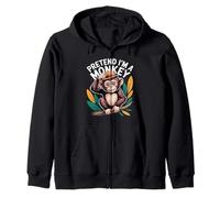 Pretend I'm A Monkey Funny Humorous Animal Monkey Lover Mens Zip Hoodie