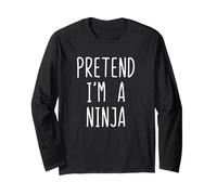 Pretend I'm A Ninja Costume Halloween Funny Lazy Adult Kids Long Sleeve T-Shirt