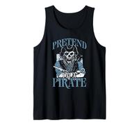 Pretend I'm A Pirate Flag Funny Halloween Party Skeleton Tank Top