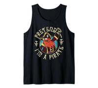 Pretend I'm A Pirate Flag Funny Halloween Party Skeleton Tank Top