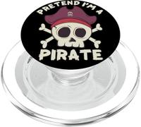 Pretend I'm A Pirate Funny Skull Spooky Halloween Cartoon PopSockets PopGrip for MagSafe