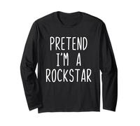Pretend I'm A Rockstar Costume Halloween Lazy Kids Rock-Star Long Sleeve T-Shirt