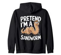 Pretend I'M A Sandworm Funny Halloween Spooky Costume Zip Hoodie