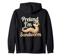 Pretend I'M A Sandworm Funny Halloween Spooky Costume Zip Hoodie