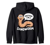 Pretend I'M A Sandworm Funny Halloween Spooky Costume Zip Hoodie