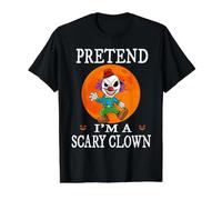 Pretend I'm A Scary Clown Funny Cartoon Halloween Costume Value Graphic T-Shirt, Men, Black, L