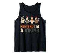 Pretend I'm A Viking Funny Chicken Squad Farm Animal Costume Tank Top
