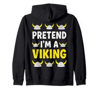 Pretend I'm A Viking Lazy Halloween Costume Funny DIY Zip Hoodie