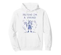 Pretend I'm A Viking Lazy Halloween Costume Stick Figure Pullover Hoodie